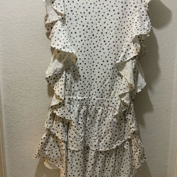 Koch Madison Ruffle Dress in cotton White black stars size M - Picture 5 of 9